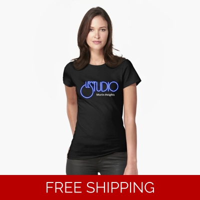 Girlie A Fitted T-Shirt Le Studio MH W&B Front Logo